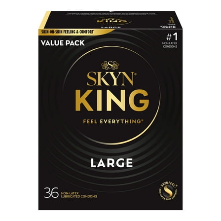 SKYN King Large Non-Latex Condoms, 36 Count – Comfortable Fit