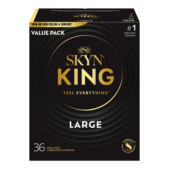 SKYN King Large Non-Latex Condoms, 36 Count – Comfortable Fit