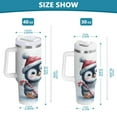 thumbnail image 4 of 40 oz Insulated Stainless Steel Tumbler Double Wall Stainless Steel Tumbler with 2-Way Drinking Penguin Holding Candy Cane, 4 of 9