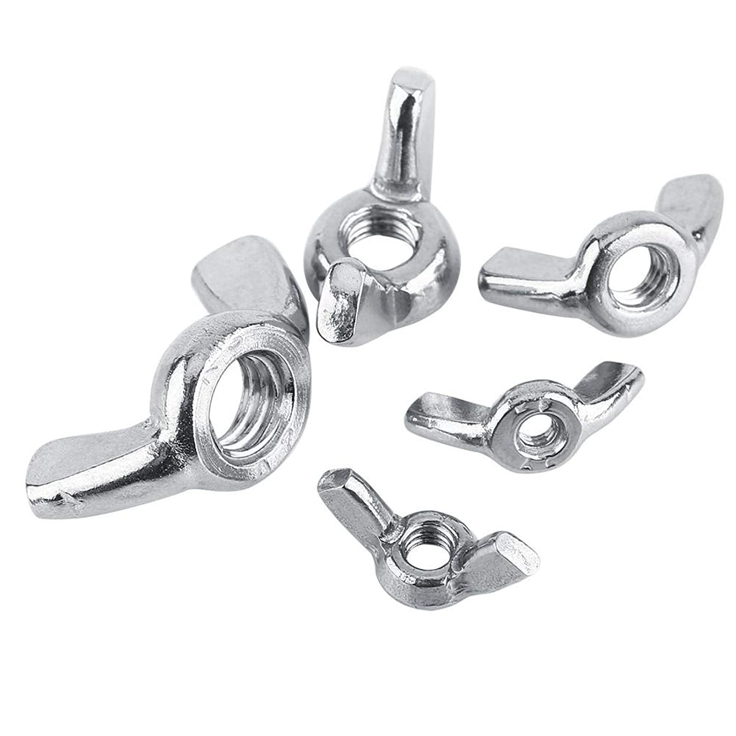 20 Pieces Wing Nuts Stainless Steel Set M6 Wing Nut Assortment Wing