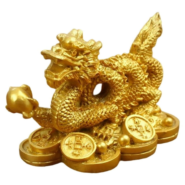 Figuras chinas de la suerte para decoración, atraen riqueza y buena suerte, 8 x 4 x 5 cm. Dorado
