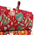 thumbnail image 3 of Jordan Manufacturing 44" x 22" Frawley Saxony Multicolor Stripe and Avianna Saxony Red Floral Reversible Rectangular Outdoor Chair Cushion with Ties and Hanger Loop, 3 of 12