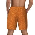 thumbnail image 4 of Balery Orange Glitter Mens Swim Trunks Swim Shorts for Men Quick Dry Inseam Beach Shorts with Compression Liner Pocket-X-Large, 4 of 9