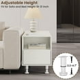 thumbnail image 3 of FAGAGA End Tables for Living Room with Storage Shelf,Narrow Sofa Side Table Slim Chair Side Table Adjustable Feet End table，White, 3 of 10