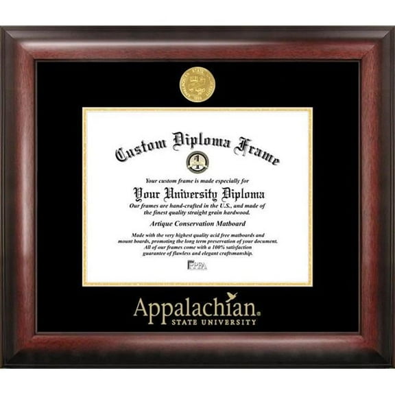 Campus Images NC998GED-1185 11 x 8.5 in. Appalachian State University Gold Embossed Diploma Frame - Satin Mahogany