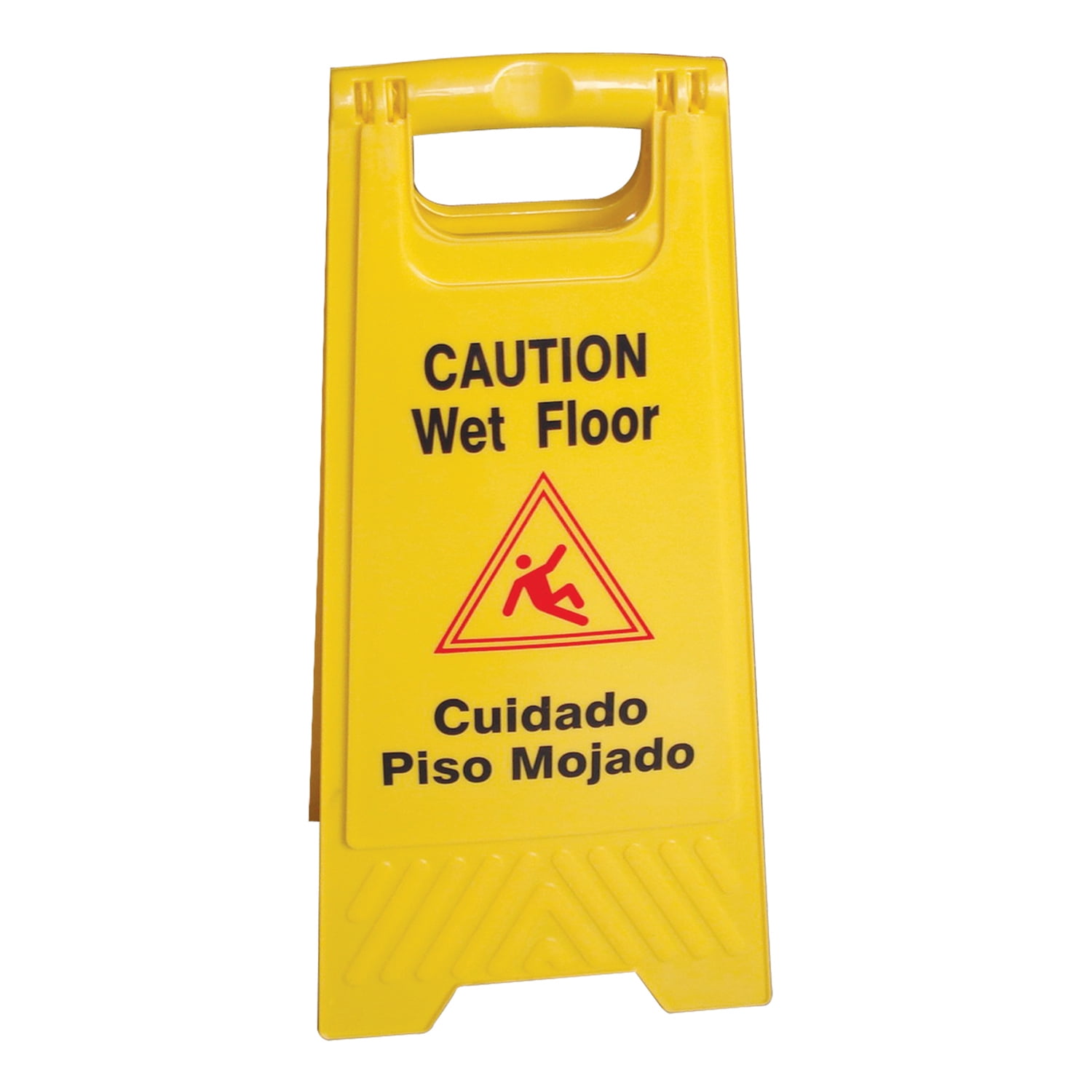Folding A-Frame 26-Inches Tall Wet Floor Caution Sign Pack of 1 English & Spanish 