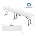 thumbnail image 3 of Costway 2PCS 6 FT Portable Folding Bench Outdoor Picnic Bench 550 lbs Limited for Dining, 3 of 10