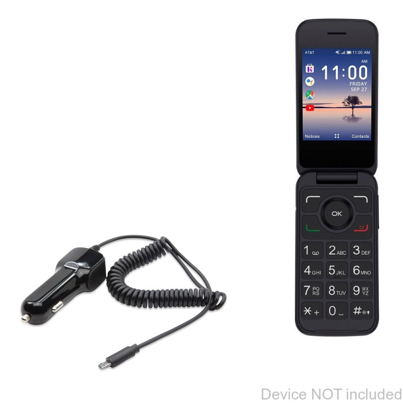 Alcatel Smartflip Car Charger, BoxWave® [Car Charger Plus] Car Charger and Integrated Cable for