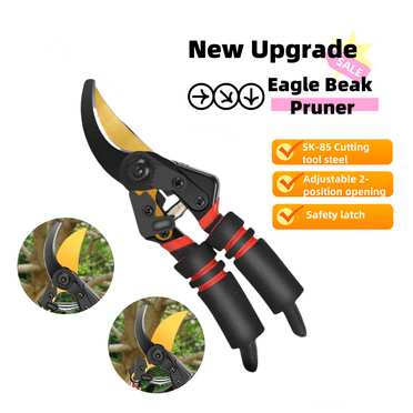 KingFurt Garden Pruning Shears 8" Forged Pruner for Small to Medium Branches Maintenance-Free Bearing Simplified Garden Maintenance