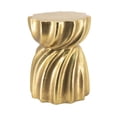 thumbnail image 2 of GZXS Gold Sculptural Accent End Desk, 14"Dia Hourglass Side Table with Swirl Design, Magnesium Oxide Garden Stool for Living Room or Entryway, No Assembly, 2 of 7
