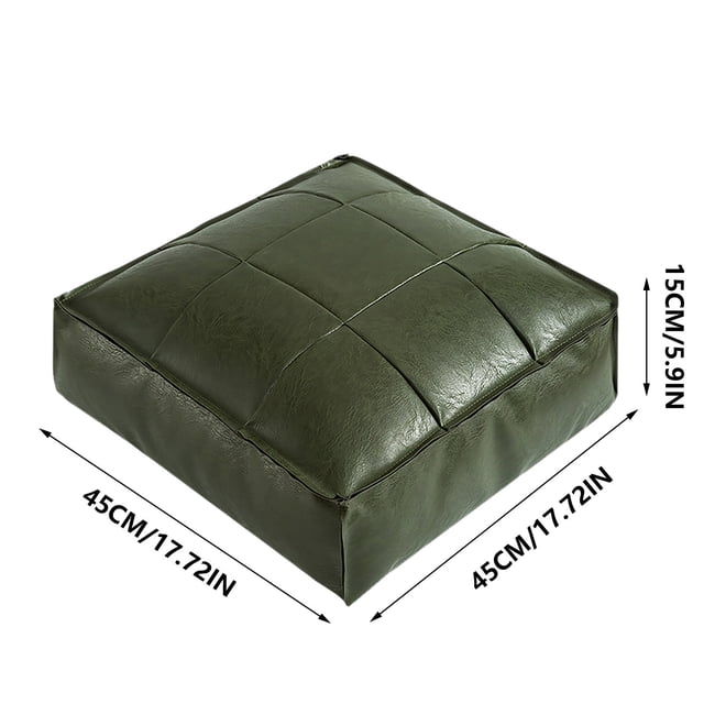 Pouf Marocain en Cuir Synthétique Repose-Pieds Housse de Pouf Non Rembourrée pour Rangement Coussin de Sol Sans Remplissage