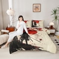 thumbnail image 4 of Castle Fairy Japanese Samurai Bedding Comforter Set 2pcs for Kids Teens Adults,Black Red Maple Leaves Twin Comforter Sets Microfiber,Exotic Style Breathable Bedding Set,Luxury Bedroom Decor, 4 of 8