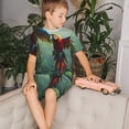 thumbnail image 4 of Fotbe Flying Parrots In Jungle Pijama Estampada de 2 Piezas para Niños – Ropa de Dormir de Manga Corta Cómoda para Niños y Niñas, Camiseta y Shorts de Algodón-Medium, 4 of 6