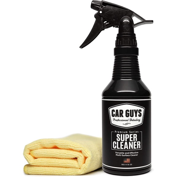 Super Cleaner | Effective Car Interior Cleaner | Leather Car Seat Cleaner | Stain Remover for Carpet, Upholstery, Fabric, and Much More! | 18 Oz Kit with Microfiber Towel