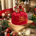 thumbnail image 6 of Christmas Velvet Bag, Christmas Gift Bag, Small Holiday Gift Packaging Bag, Reusable Cloth Tote with Sturdy Handle for Christmas Candy and Small Presents, 6 of 7