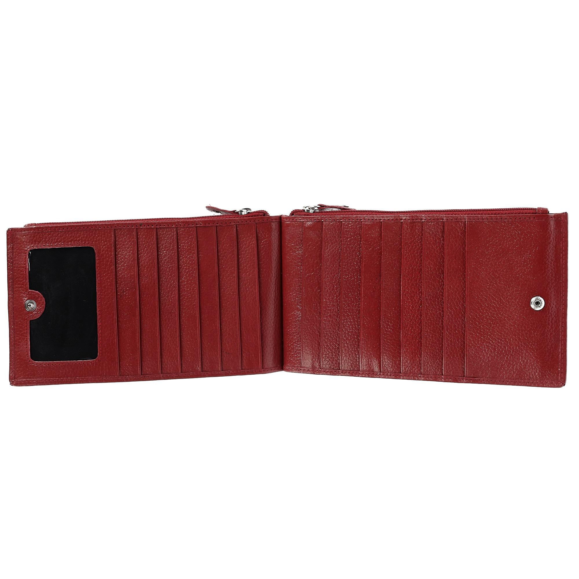 CTM Women's Leather Long Slim Card Case Bifold Wallet with Snap Closure