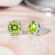 thumbnail image 2 of Pendientes de Peridoto JeenMata de 3,5 quilates, halo milgrain en oro blanco de 18 K sobre plata, 2 of 6