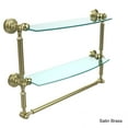 thumbnail image 5 of Waverly Place Collection Two Tiered Glass Shelf with Integrated Towel Bar - Satin Nickel / 18 Inch, 5 of 5