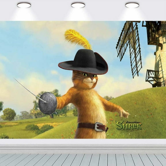 Puss in Boots Party Supplies Taspestry Poster Banner Backdrop Background Wall Decor