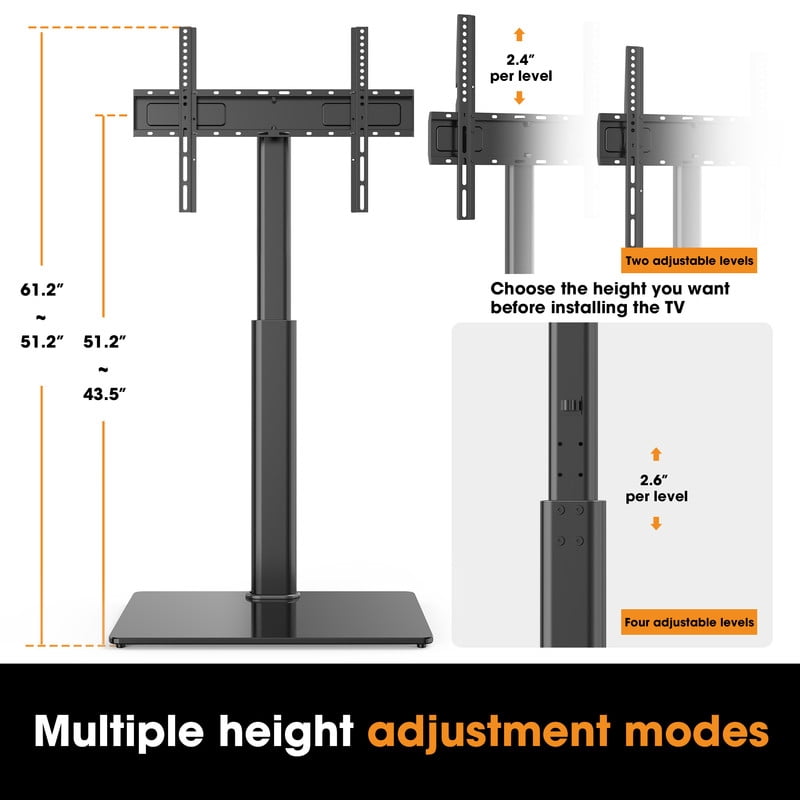 Floor TV Stand for 43-75 inch TVs up to 88lbs with Tilt