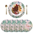 thumbnail image 5 of Ryvnso Tropical Flamingo Butterfly Round Plate Mats Dining Table Placemat Set of 4 for Holiday Decoration, 5 of 7