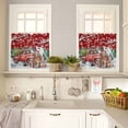 thumbnail image 4 of Christmas Dog Kitchen Curtains and Valances Set, Winter Truck Pine Tree Berry Snowing Red Rod Pocket Window Valance 18 Inch Window Curtain Panels for Living Room Bedroom Laundry, 27.5x36in, 3 Pieces, 4 of 7