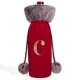 thumbnail image 1 of Fiudx Liquidación navideña Juego de botella de vino de peluche con forma de bola de peluche y letras decorativas para decoración de comedor, 1 of 1