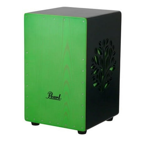 Pearl 3D Cajon w/ Green Faceplate and 3D Tree