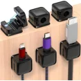 thumbnail image 2 of Mini Cable Organizer Holder Magnetic Cable Smooth Adjustable Cord Holder Under Desk Management Wire Keeper Car Cable Clips 6PCS White, 2 of 6