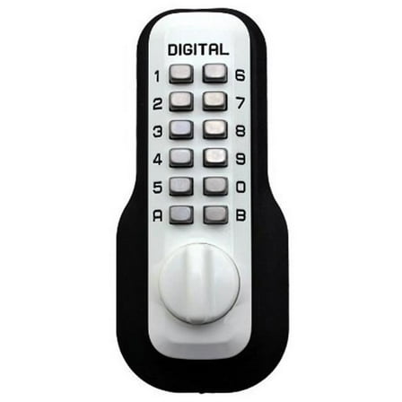 Mechanical Keyless Deadbolt Ez Mount Plate Double Sided Combination Lock - White