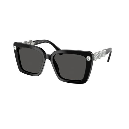 Swarovski SK 6032 Plastic Womens Square Sunglasses Black 55mm Adult