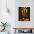 thumbnail image 3 of Nawypu  African American Woman Canvas Wall Art Print Leopard Pattern Traditional Headwrap of Girl Black African Art Vanity Room Living Room Bedroom Bathroom, 3 of 4