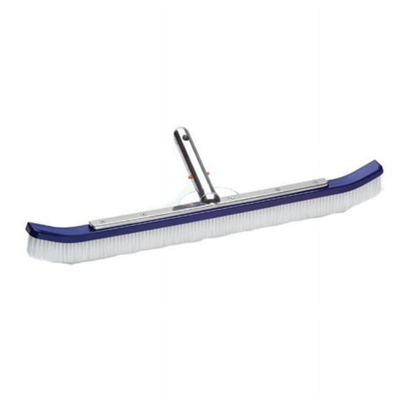 Ocean Blue Water Products  24 in. Curved Floor & Wall Brush Aluminum Back with White Bristles - White - 24 in.