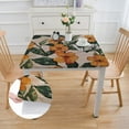 thumbnail image 2 of HAOXIT  Yellow Floral Linen Tablecloth,French Vintage with Orange Flowers Pattern Table Cloth for Square Tables,Decoration Table Cover for Kitchen Dining Banquet Thanksgiving New Year 52*52, 2 of 8