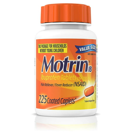 Motrin IB, Ibuprofen 200mg Tablets for Fever, Muscle Aches, Headache & Back Pain Relief, 225