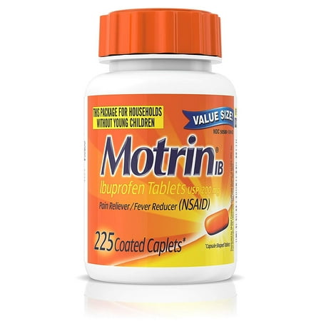 Motrin IB, Ibuprofen 200mg Tablets for Fever, Muscle Aches, Headache & Back Pain Relief, 225 ct.