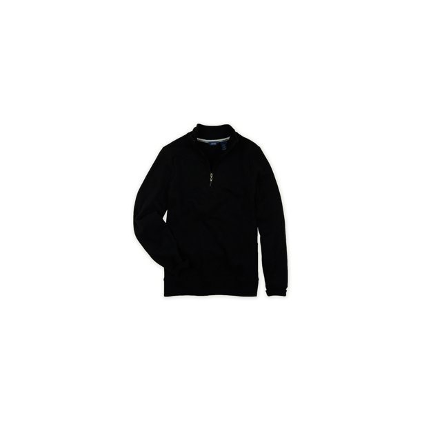 IZOD Sudadera de forro polar con cremallera de 1/4 para mujer, negro, extragrande