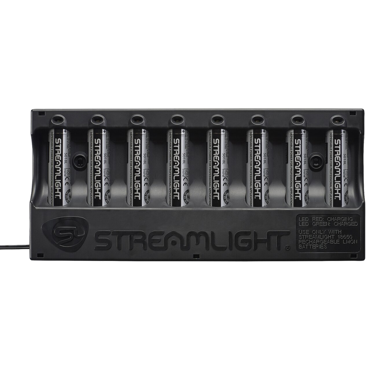 Streamlight Li-Ion Battery Pack 8-unit Bank Charger, (8) SL-B26 Battery Packs Included - Black