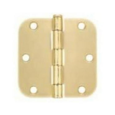 HN0011G-SB 3 1/2" 5/8" Radius Corner Hinge Brass Plated 2 Pack