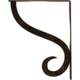 thumbnail image 4 of Ekena Millwork 1 1/2"W x 12"D x 15"H Ashford Single, Wrought Iron Bracket, (Single center brace), Antiqued Brass, 4 of 8