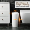 thumbnail image 2 of TINANA Automatic Sensor Trash Can with Lid 2 Pack: 3.3 Gallon Plastic Garbage Bins, Waterproof Touchless Slimline Wastebasket for Bathroom, Bedroom, Kitchen, Office, White, 2 of 7