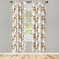 thumbnail image 4 of Ambesonne Coffee Window Curtains, Java Stains Watercolor, Each 28" W x 63" L, Pale Brown White, 4 of 4