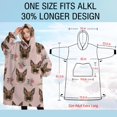 thumbnail image 4 of Oversized Wearable Blanket Hoodie,German Shepherd and Pioneer Flower Sherpa Blanket Hoodie with Super Pockets,Super Warm Fuzzy Pullover for Women & Men, 4 of 6