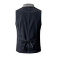 thumbnail image 4 of Kiijoy Toddler Boys Party Vest Casual Button-Down Mandarin Collar Corduroy Waistcoat, Navy, 4-5 Years, 4 of 4