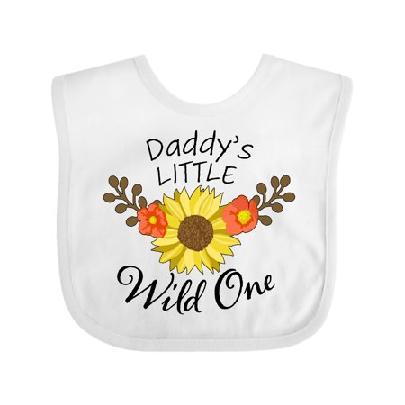 

Inktastic Daddy s Little Wild One with Sunflower Gift Baby Boy or Baby Girl Bib