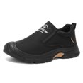 thumbnail image 2 of Men's Slip‑On Low‑Top Work Utility Shoes, Faux Leather Upper Round‑Toe Reinforced Toe Cap Rugged Block Outsole Comfort Footwear For Daily Work And Casual Wear, 2 of 7