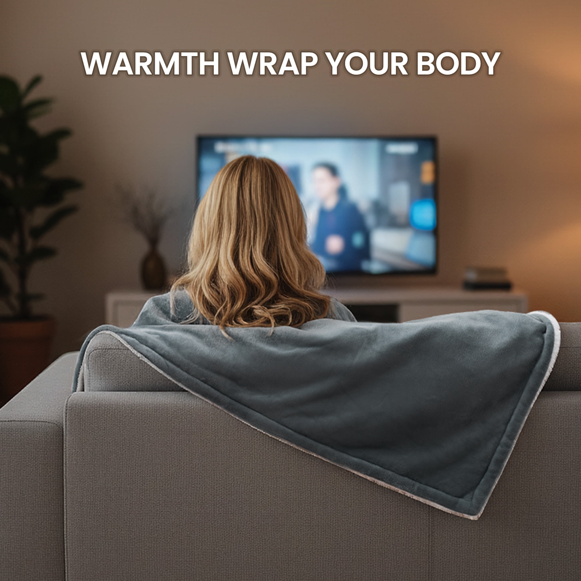 Maxkare Electric Throw Blanket 50" x 60" with 6 Heating Levels & 5 Timer Settings ETL Certification, Flannel & Sherpa, Gray & White