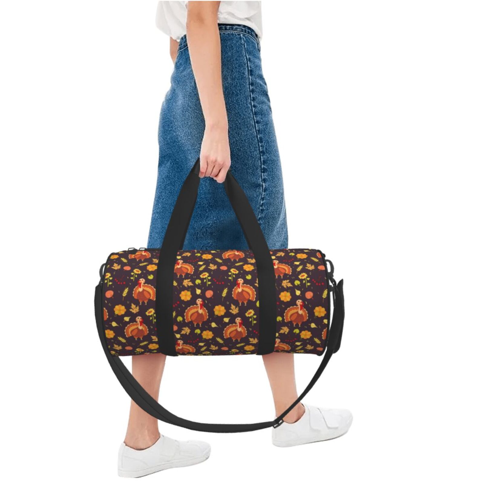 Vsdgher Turkey Bird 45L Foldable Duffel Bag, Sports Gym Bag,Overnight Bag, Portable Weekender Bag for Airplanes