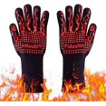 thumbnail image 1 of Bbq Tool Guantes para Barbacoa De 35 Cm, ​​Manopla para Parrilla Antideslizante Resistente Al Calor 1472f con Puño Elástico para Freír, Barbacoa, Cocinar, Hornear (Rojo), 1 of 5