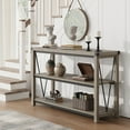 thumbnail image 6 of 47 Inch Entryway Table, 3 Tier Narrow Long Console Table With Storage, Wood Console Table for Living Room, Industrial Behind Couch Table, Hallway Table for Foyer, Entryway Furniture-Grey, 6 of 8